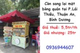 Cần sang lại mặt bằng quán tại P.Lái Thiêu, Thuận An, Bình Dương; 0936944607