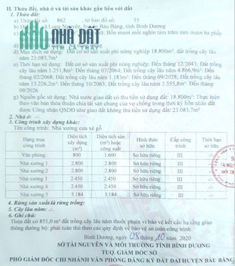 Chính chủ có lô đất bán tại xã long nguyên, huyện bàu bàng, tỉnh bình dương