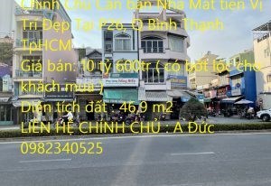Chính Chủ Cần bán Nhà Măt tiền Vị Trí Đẹp Tại P26, Q Bình Thạnh TpHCM