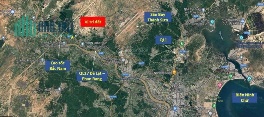 Mặt QL27A, DT 20x50m; 200m tới tốc B-N, sân bay Thành Sơn 5km, 15km tới biển. 3,7tỷ