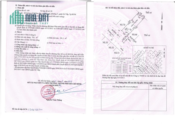 CHÍNH CHỦ BÁN NHANH CĂN NHÀ Vị Trí Đắc Địa Tại Khu Dân Cư Cityland, P.5, Quận Gò Vấp -TP HCM
