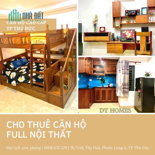 CHO THUÊ PHÒNG FULL NỘI THẤT QUẬN 09 THỦ ĐỨC