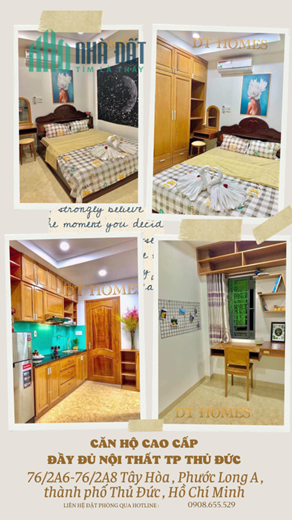 CHO THUÊ PHÒNG FULL NỘI THẤT QUẬN 09 THỦ ĐỨC