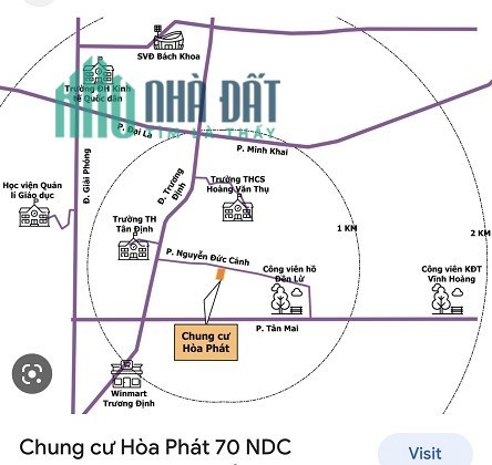 Chính chủ bán căn 2 PN hướng Đông view Hồ Đền Lừ - Chung cư Hoà Phát -70 Nguyễn Đức Cảnh