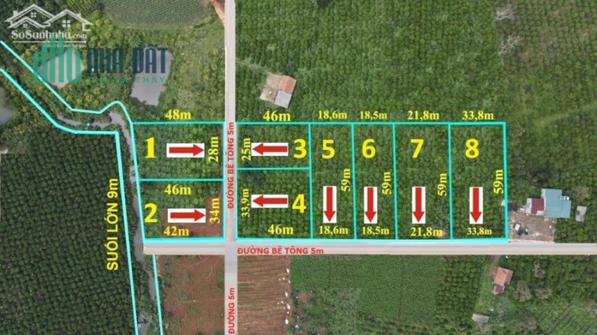 SỞ HỮU NGAY 8 LÔ ĐẤT NỀN NGHỈ DƯỠNG KHU VỰC VEN ĐÀ LẠT KHÔNG KHÍ MÁT MẺ, CÓ SUỐI LỚN BAO QUANH