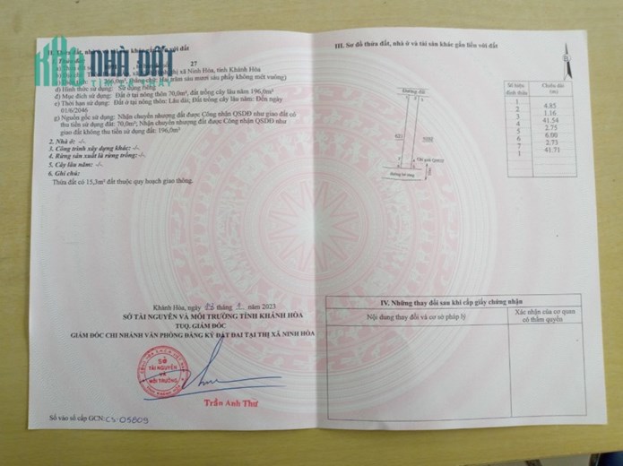 Bán đất Ninh Bình Ninh Hoà Nam Vân Phong gần đường QL26 Ninh Hoà