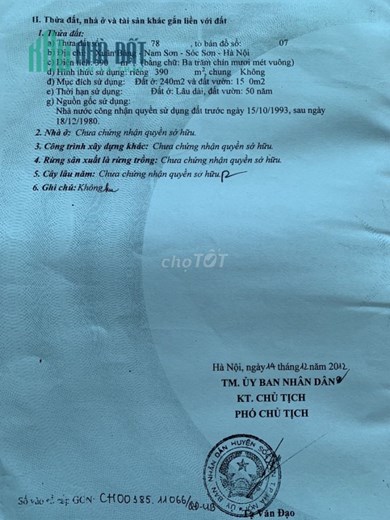 Bán 390m2 đất ở Sóc Sơn, Hà Nội