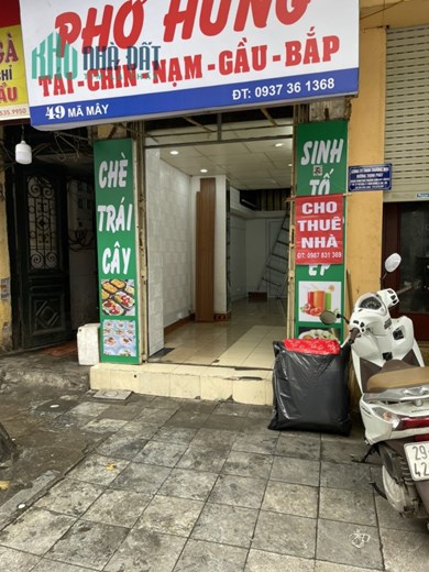 Cho thuê mb phố Mã Mây
