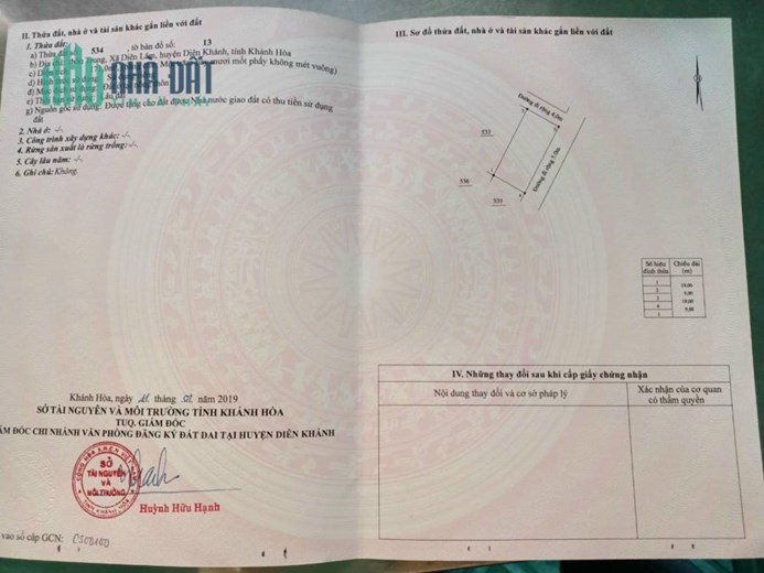 Bán đất Diên Lâm Diên Khánh gần đường HL39