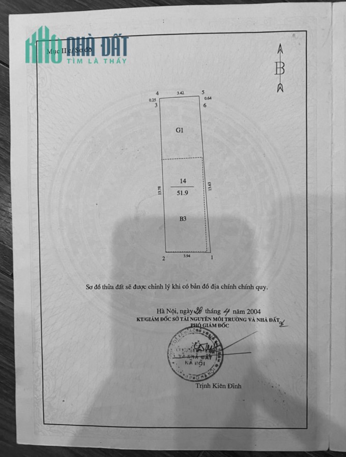 Bán nhà mặt ngõ Vương Thừa Vũ 52m x 5 tầng, mt: 3.5m
