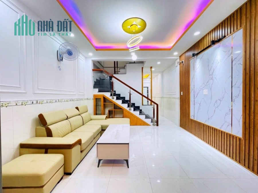 NHÀ ĐẸP GÒ VẤP 56M2, 4 x 14 2L 3PN  TẶNG FULL NT NHƯ HÌNH,  SỔ VUÔNG VỨC HOÀN CÔNG