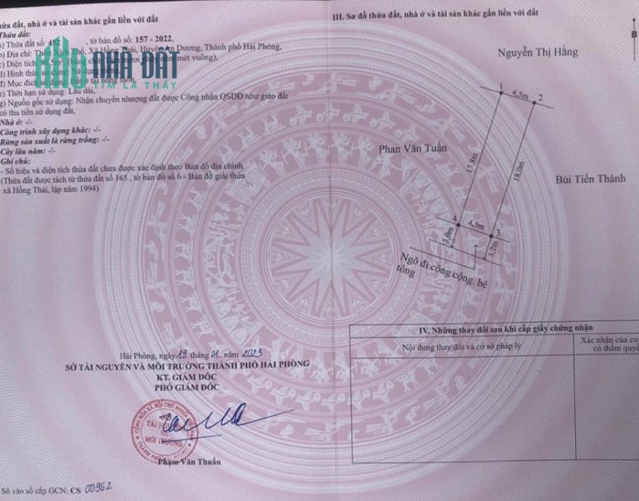 Chính chủ bán nhanh lô đất tuyến 2 đường World Bank, Hồng Thái, An Dương