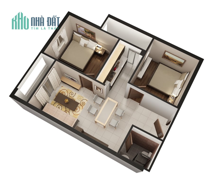 Căn Hộ 2PN DT 55m2 ngay Nguyễn Văn Linh, Bình Chánh. Giá sốc chỉ 1 Tỷ Full thuế phí, Nhà sẵn ở ngay