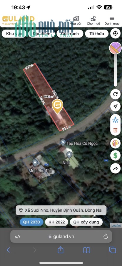 CHÍNH CHỦ BÁN ĐẤT TẶNG NHÀ FULL NỘI THẤT MT TRUNG TÂM SUỐI NHO