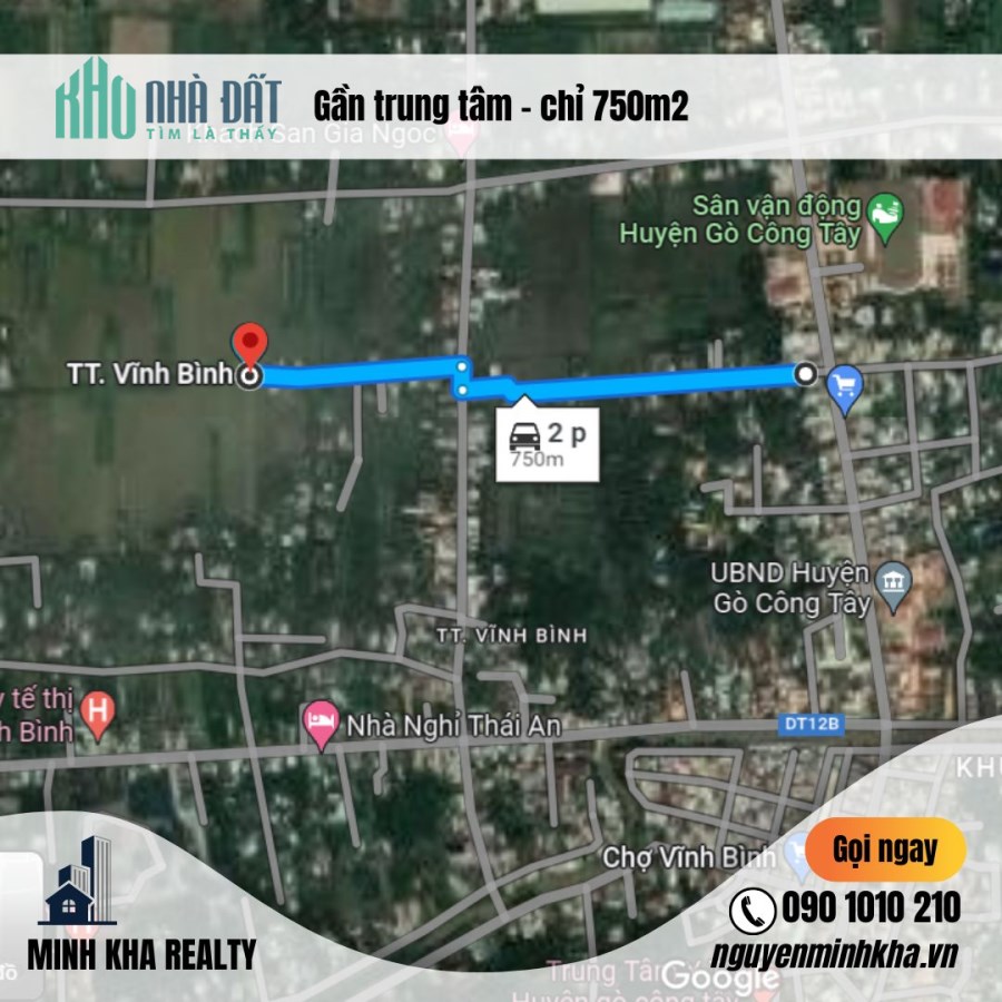 (Hiếm) Bán 4.350m2 Đất Đẹp KP3 thị trấn Vĩnh Bình có 400m2 thổ cư Giá Chỉ 1.5 triệu/m2. LH 090 1010