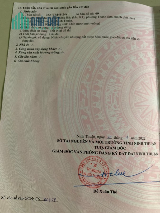 Chính Chủ Cần Bán Lô Đất Khu K1 Đường Hoàng Dư Khương, Phường Thanh Sơn