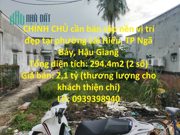 CHÍNH CHỦ cần bán cặp nền vị trí đẹp tại phường Lái Hiểu, TP Ngã Bảy, Hậu Giang