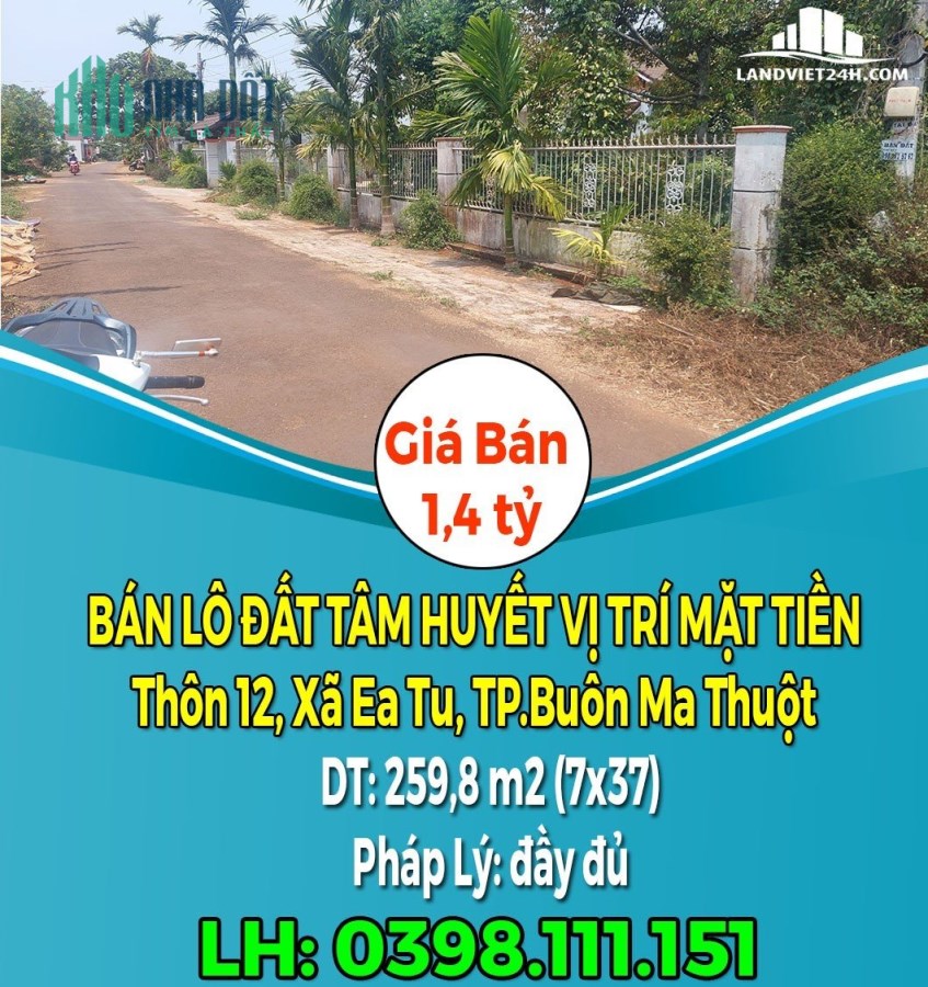 CHÍNH CHỦ CẦN BÁN LÔ ĐẤT TÂM HUYẾT VỊ TRÍ MẶT TIỀN.