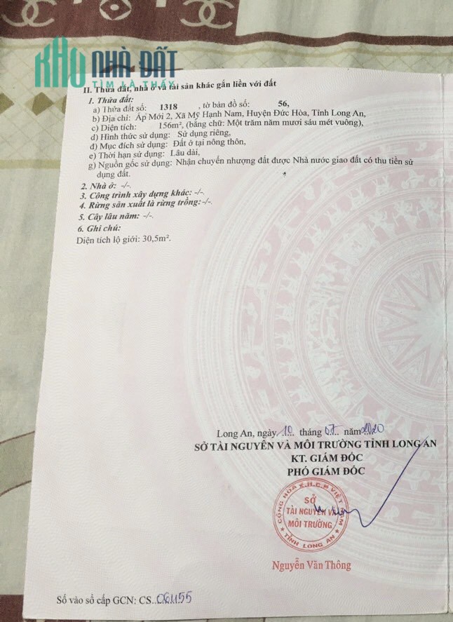 Cần bán nhanh lô đất nền tại Đức Hoà, Long An