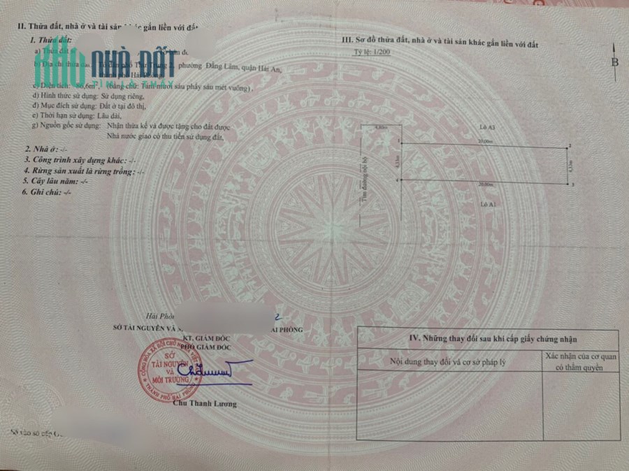 Bán đất phân lô 333 Văn Cao diện tích 87m đường 10m cực đẹp GIÁ 69 tr/m
