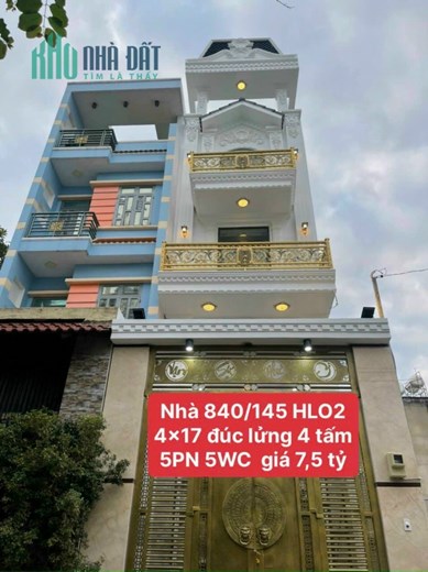 Bán gấp nhà 840/145 HL2, KP10, P.Bình Trị Đông A, 4X17, SHR, 7.5 tỷ. LH:0899342646