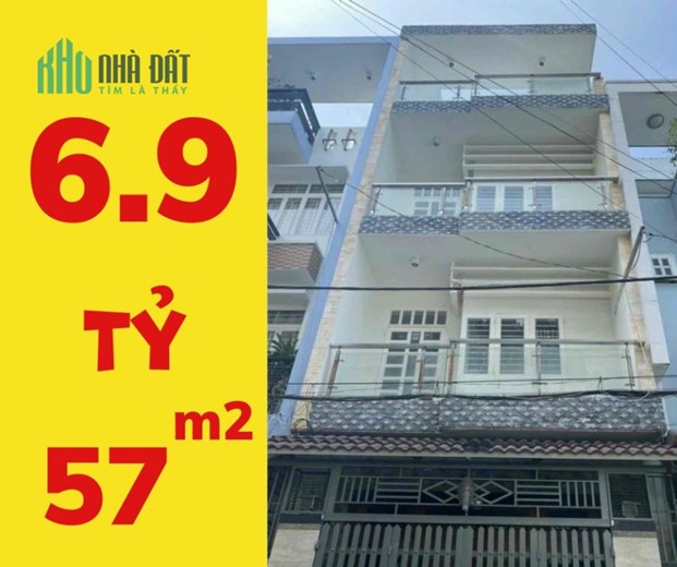Bán Nhà HXH Huỳnh Tấn Phát, 57m2, 4 tầng, ngang 4.5m, Giá 6.95 Tỷ, Tân Thuận Tây Q7, nở hậu