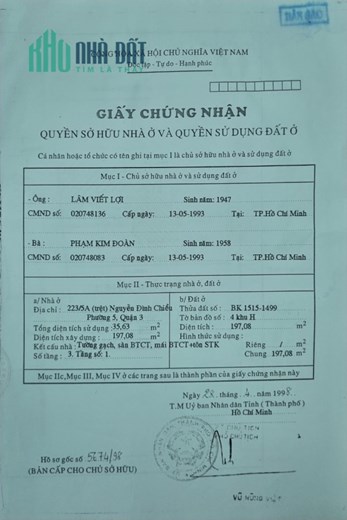 Bán Nhà hẻm 225 Nguyễn Đình Chiểu, phường 5, Quận 3. Thông Võ Văn Tần