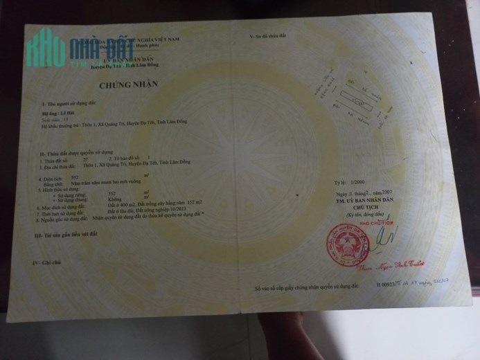 CHÍNH CHỦ Cần Bán Lô Đất Đẹp Vị Trí Đắc Địa Tại Thôn 1, Xã Quảng Trị, Huyện Đạ Tẻh, Tỉnh Lâm Đồng.