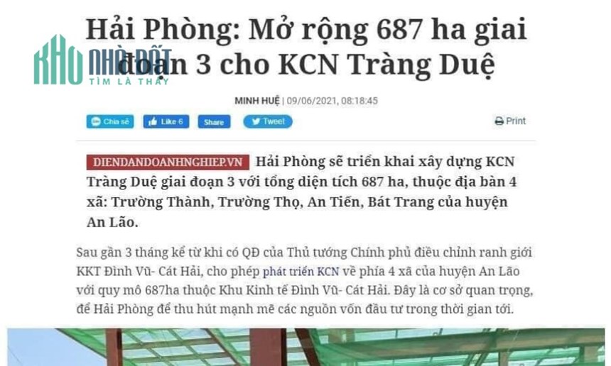 Chính chủ bán đất tại Bát Trang An Lão (sát KCN Tràng Duệ 3)