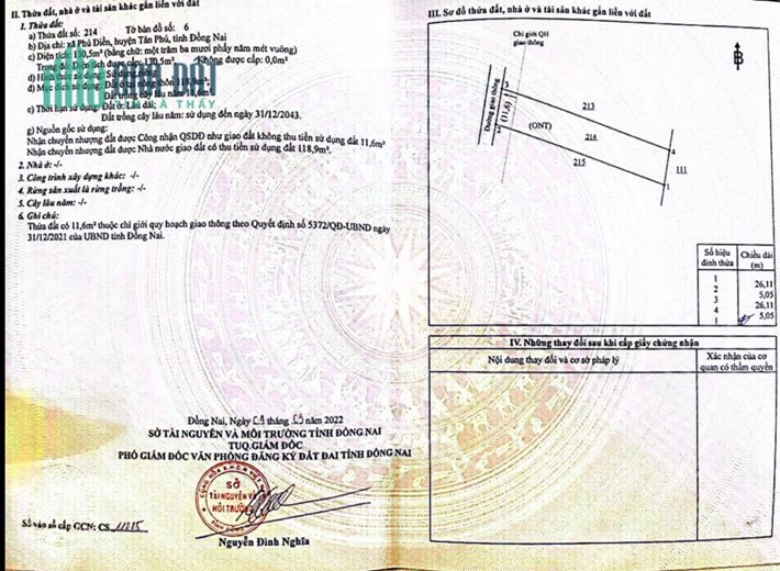 Kẹt Tiền Cần Bán 2 Lô Đất Nền Sát Nhau Tại Xã Phú Điền, Huyện Tân Phú, Tỉnh Đồng Nai