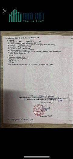 CHÍNH CHỦ Cần Bán Gấp Lô Đất Đẹp Vị Trí Đắc Địa Tại Phường 9 , TP Cà Mau (Tạ Uyên vào 100m)