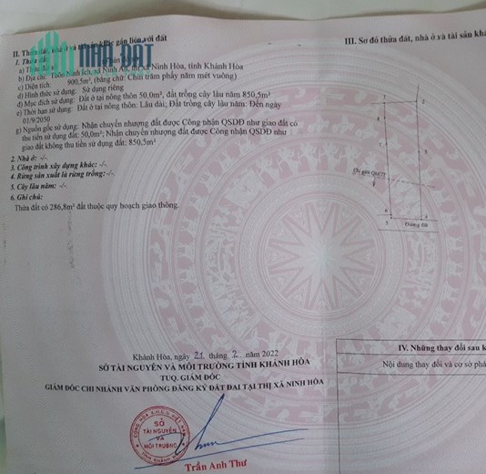 Đất Ninh An, Ninh Hòa 900m2 cách QL150m giá 3,2 tỷ