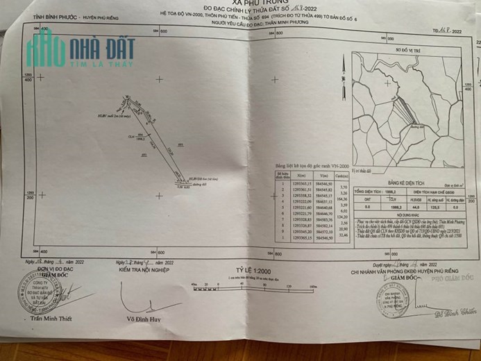 BÁN đất xào trồng cây gỗ quý huyện Phú Riềng, Bình Phước