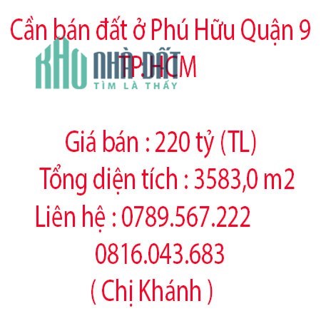 Cần bán đất ở Phú Hữu Quận 9 Thành Phố HCM