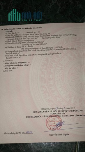 Cần bán nhanh lô đất vị trí đẹp tại Nhơn Trạch, Đồng Nai