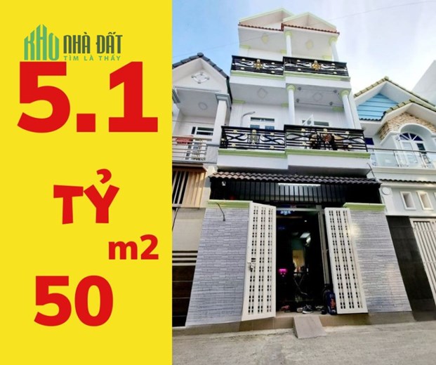 PHỐ LIỀN KỀ - MỚI HIỆN ĐẠI, KHU SÀI GÒN MỚI, 50m2, 3 tầng, Giá 5.15 Tỷ, ô tô đỗ cửa.