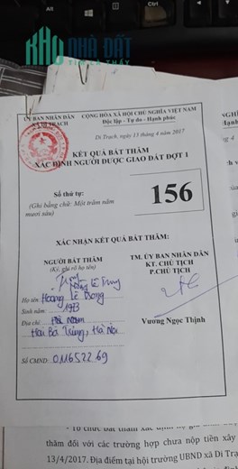 ĐẤT DỊCH VỤ DI TRẠCH GĐ 1 HỒ SƠ ĐẸP BAO KÝ CHỦ GỐC