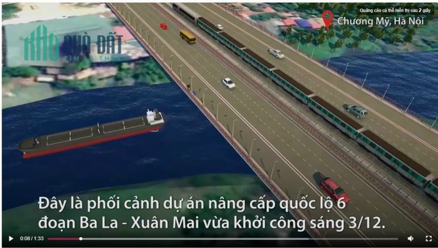 GIÁ NHỈNH HƠN 3,..tỷ  Sở hữu lô đất mặt đường QL6 60m mặt tiền 6,2m