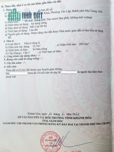 BÁN NHÀ TTTP NHA TRANG KHÁNH HÒA 65m2