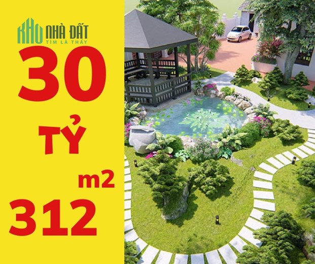Biệt Thự Sân Vườn Ven Sông, 312m2, 2 tầng, 18m x 23m, Giá 30 Tỷ, ngay KDC Trung Sơn