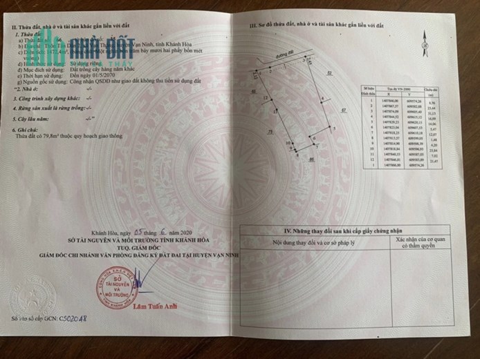 Đất nền BẮC VÂN PHONG, Vạn Thắng, Vạn Giã. Giá 2,5tr/m2 ngay sân bay CHAPTER.
