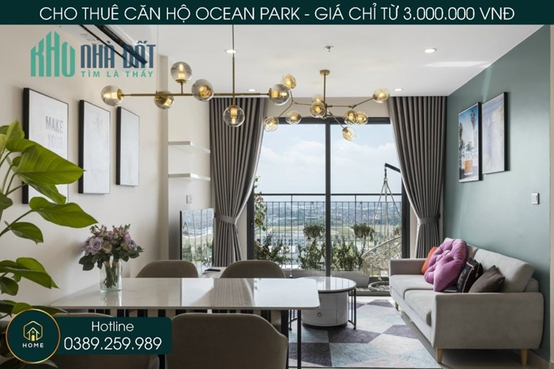 CHO THUÊ CHUNG CƯ OCEAN PARK, LIÊN HỆ 0389.259.989
