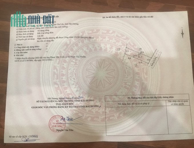 Chính Chủ Cần bán đất ở xã Đoàn Thượng, huyện Gia Lộc, tỉnh Hải Dương