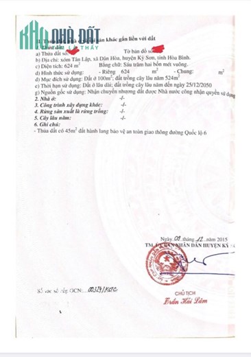 Cần thanh khoản lô đất mặt đường QL6, xóm Tân Lập, xã Mông Hóa. Tp Hòa Bình