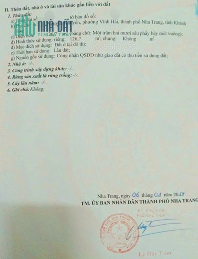 BÁN NHÀ MẶT TIỀN KINH DOANH NHA TRANG KHÁNH HÒA 126m2