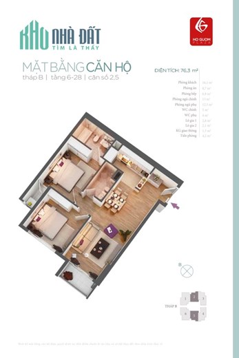 Chỉ đóng  từ 1.3 tỷ  sở hữu ngay 2PN chung cư Hồ Gươm Plaza