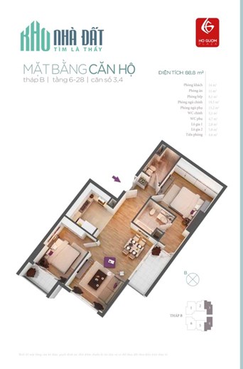 Chỉ đóng  từ 1.3 tỷ  sở hữu ngay 2PN chung cư Hồ Gươm Plaza
