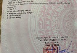 Chính chủ cần bán lô đất thuộc Khu 6 – Xã Sơn Cương – Huyện Thanh Ba – Tỉnh Phú Thọ.