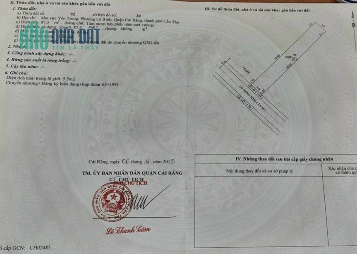 BÁN NHÀ MẶT TIỀN ĐƯỜNG HÀNG XOÀI, TP CẦN THƠ