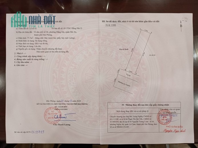 Bán lô đất 77m2 TĐC điểm 2 Đằng Hải giá 60tr